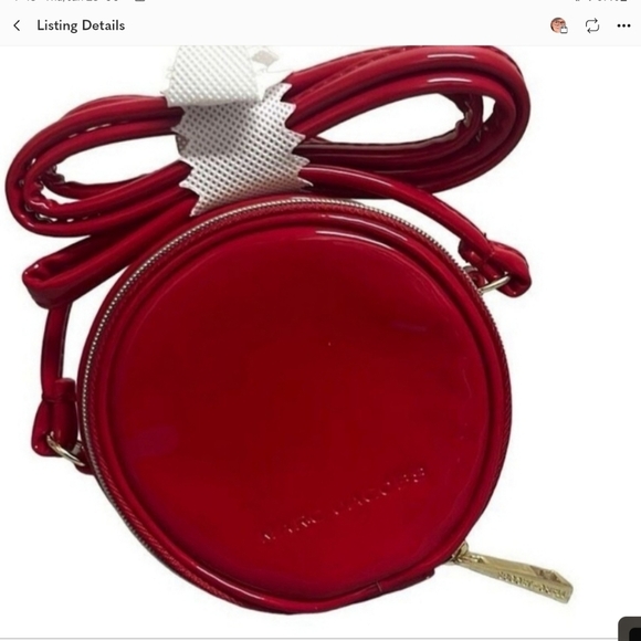Marc Jacobs New Red Patent Mini Leather Crossbody & Makeup - Picture 6 of 7